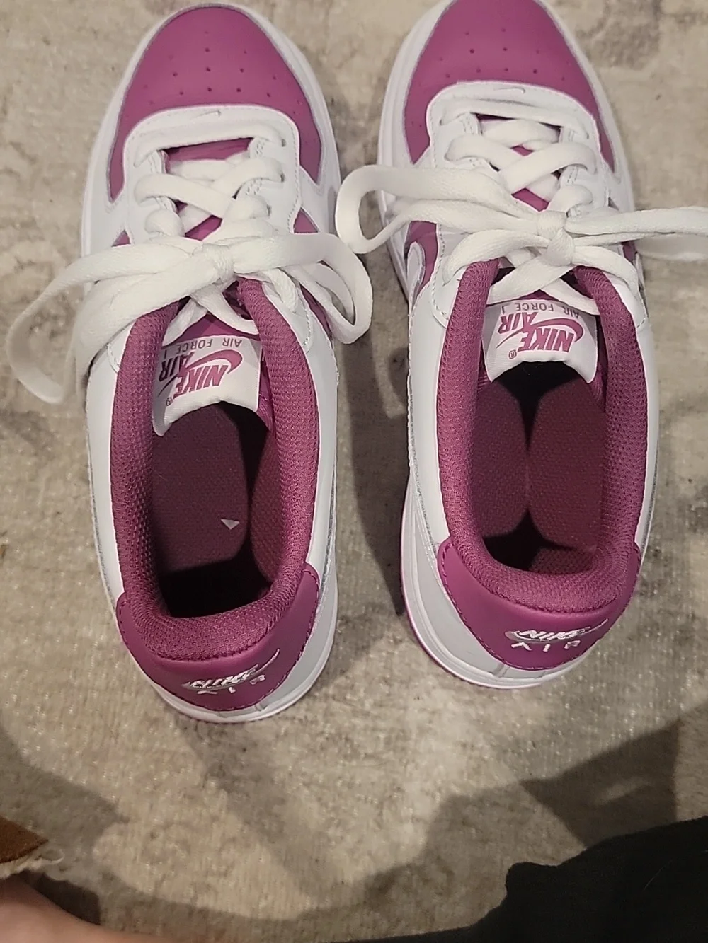 Nike Air Force 1 Low White & Magenta Sneakers Youth/Women~Size 6Y~New W/O Box